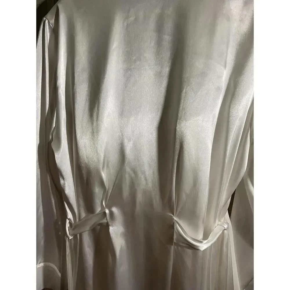 Linea Donatella Satin Robe and Nightie/ Embroidery/Sequins Wedding Bridal S/M - Picture 9 of 15